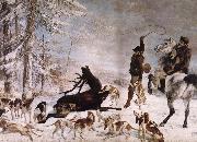 Gustave Courbet The Halali of the Stag oil on canvas